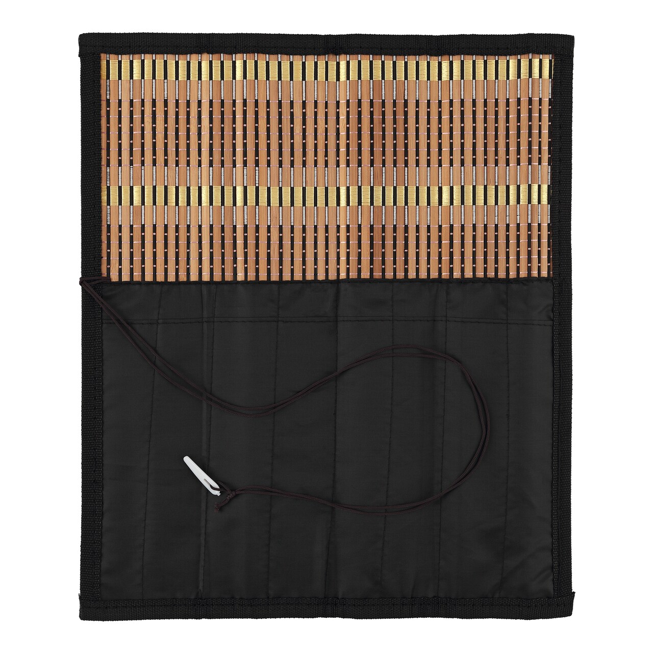 Creative Mark Paint Brush Roll Up Case - Bamboo Brush Mat with Tie Closure, 8 Large Pockets for Short and Long Handle Brushes, Breathable Design for Artists, Teachers, Students